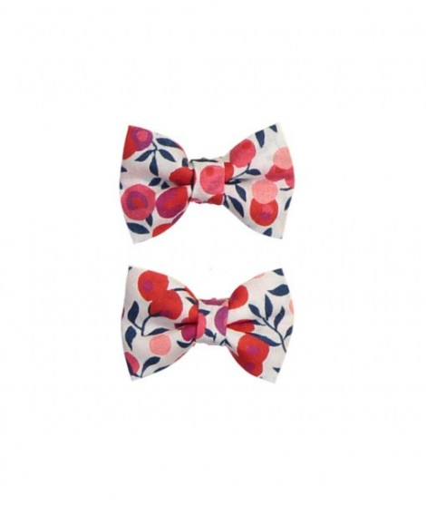 Mini barrette bébé - Liberty Wiltshire rouge Mini barrette bébé - Liberty Wiltshire rouge