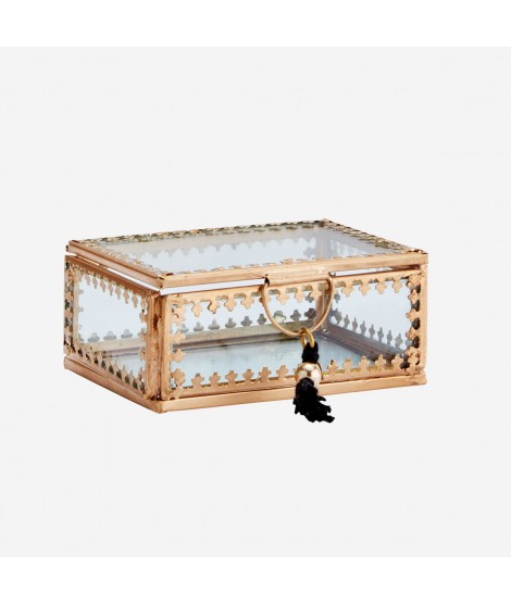 Boite laiton avec pompon - Petite Boite laiton avec pompon - Petite